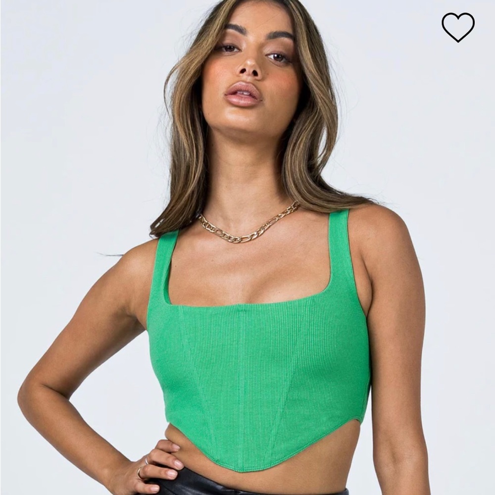 Princess Polly Kaeshia rib bustier green